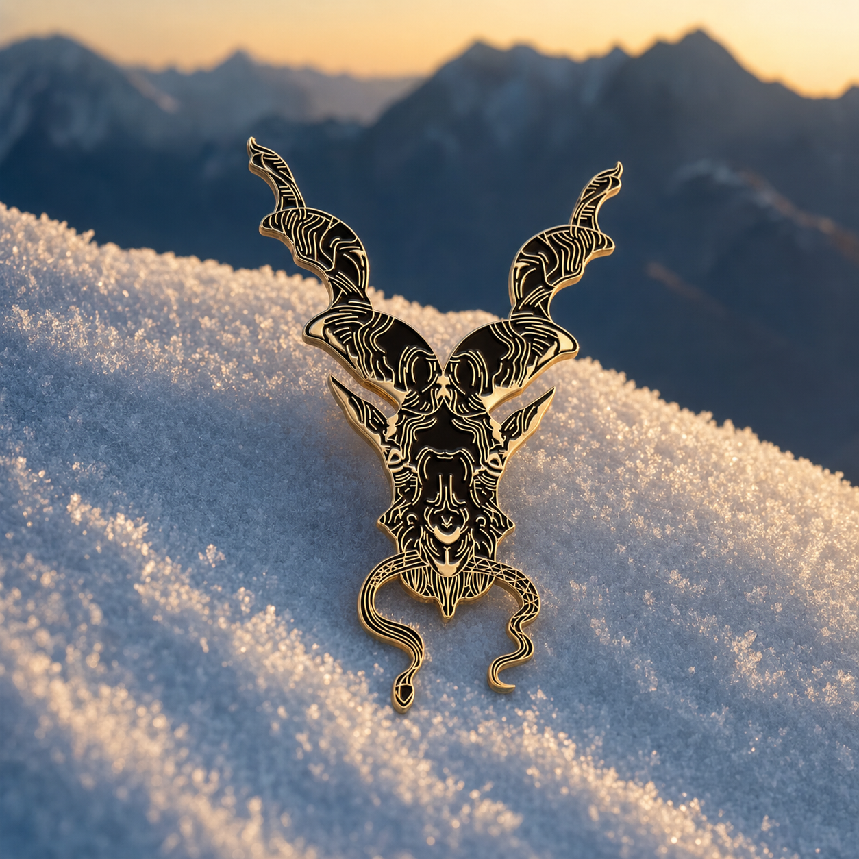 Pin in snow — environmental shot
